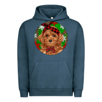 Pigment Midnight Navy Christmas Toy Poodle Urban Hoodie - RanaPortraitStore