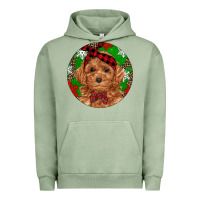 Pigment Oil Green Christmas Toy Poodle Urban Hoodie - RanaPortraitStore