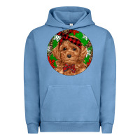 Pigment Pebble Blue Christmas Toy Poodle Urban Hoodie - RanaPortraitStore