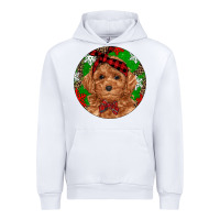 White Christmas Toy Poodle Urban Hoodie - RanaPortraitStore