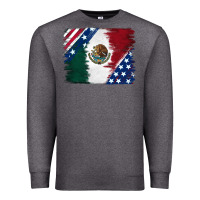 Charcoal Heather Mexican With American Flag Premium Sweatshirt - RanaPortraitStore