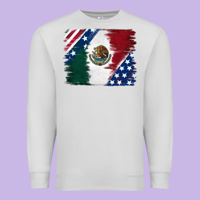 Mexican With American Flag Premium Sweatshirt Designed By Ranaportraitstore