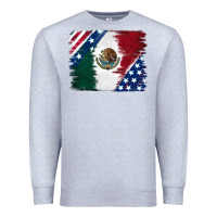 Heather Grey Mexican With American Flag Premium Sweatshirt - RanaPortraitStore