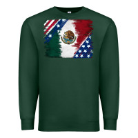 Sports Green Mexican With American Flag Premium Sweatshirt - RanaPortraitStore