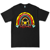 Black Softball Rainbow Premium Tee - RanaPortraitStore