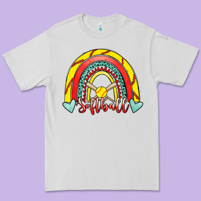 Softball Rainbow Premium Tee Designed By Ranaportraitstore