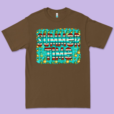 Summer Time Glitter Pineable Premium Tee Designed By Cowcowdesign