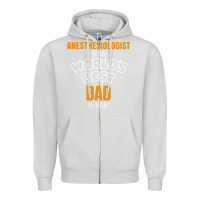 Dove Grey anesthesiologist by day worlds best dad by night fathers day Zipper Hoodie - linhVisuals