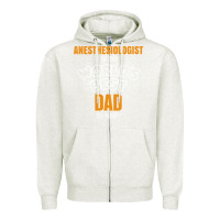 Oatmeal Heather anesthesiologist by day worlds best dad by night fathers day Zipper Hoodie - linhVisuals