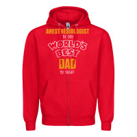 Red anesthesiologist by day worlds best dad by night fathers day Zipper Hoodie - linhVisuals