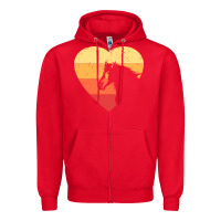 Red Vintage Heart Horse Equestrian | Horse lover Zipper Hoodie - linhVisuals