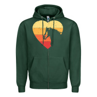 Sports Green Vintage Heart Horse Equestrian | Horse lover Zipper Hoodie - linhVisuals
