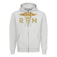 Dove Grey rn registered nurse leopard lovely nursing student t shirt Zipper Hoodie - linhVisuals