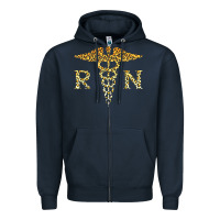 Navy rn registered nurse leopard lovely nursing student t shirt Zipper Hoodie - linhVisuals