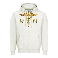 Oatmeal Heather rn registered nurse leopard lovely nursing student t shirt Zipper Hoodie - linhVisuals