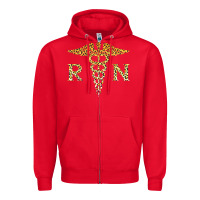 Red rn registered nurse leopard lovely nursing student t shirt Zipper Hoodie - linhVisuals