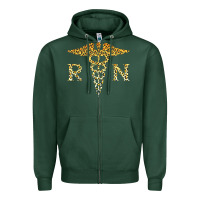 Sports Green rn registered nurse leopard lovely nursing student t shirt Zipper Hoodie - linhVisuals
