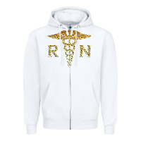 White rn registered nurse leopard lovely nursing student t shirt Zipper Hoodie - linhVisuals