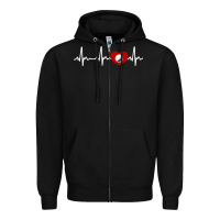 Black my heart beats for golf Zipper Hoodie - linhVisuals