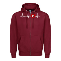 Burgundy my heart beats for golf Zipper Hoodie - linhVisuals
