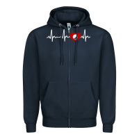 Navy my heart beats for golf Zipper Hoodie - linhVisuals