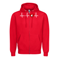 Red my heart beats for golf Zipper Hoodie - linhVisuals