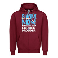 Burgundy womens swimmer swim mom louder prouder sports mother t shirt t shirt Zipper Hoodie - linhVisuals