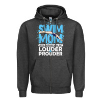 Charcoal Heather womens swimmer swim mom louder prouder sports mother t shirt t shirt Zipper Hoodie - linhVisuals