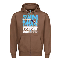Chestnut womens swimmer swim mom louder prouder sports mother t shirt t shirt Zipper Hoodie - linhVisuals