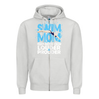 Dove Grey womens swimmer swim mom louder prouder sports mother t shirt t shirt Zipper Hoodie - linhVisuals