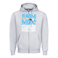 Heather Grey womens swimmer swim mom louder prouder sports mother t shirt t shirt Zipper Hoodie - linhVisuals