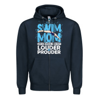 Navy womens swimmer swim mom louder prouder sports mother t shirt t shirt Zipper Hoodie - linhVisuals