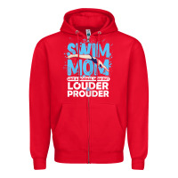 Red womens swimmer swim mom louder prouder sports mother t shirt t shirt Zipper Hoodie - linhVisuals
