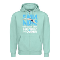 Seafoam womens swimmer swim mom louder prouder sports mother t shirt t shirt Zipper Hoodie - linhVisuals