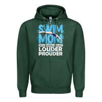 Sports Green womens swimmer swim mom louder prouder sports mother t shirt t shirt Zipper Hoodie - linhVisuals