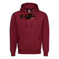 Burgundy claflin, education sport Zipper Hoodie - linhVisuals