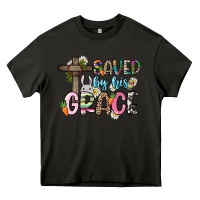 Asphalt Saved by his grace Easter Day Heavy Core Tee - HowdyJamesFarm