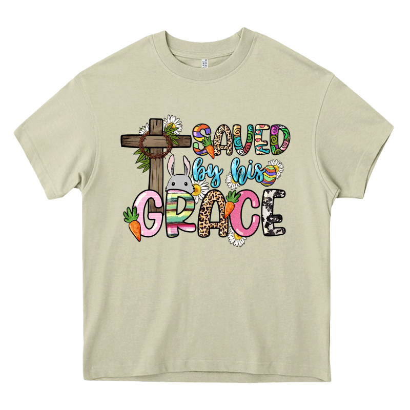 Saved By His Grace Easter Day Heavy Core Tee by HowdyJamesFarm | Teevron