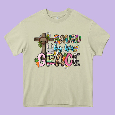 Saved By His Grace Easter Day Heavy Core Tee Designed By Howdyjamesfarm