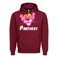 Burgundy pink panther custom Zipper Hoodie - linhVisuals