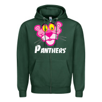 Sports Green pink panther custom Zipper Hoodie - linhVisuals