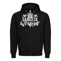 Black gangsta wrapper Zipper Hoodie - linhVisuals