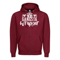 Burgundy gangsta wrapper Zipper Hoodie - linhVisuals