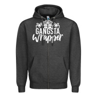 Charcoal Heather gangsta wrapper Zipper Hoodie - linhVisuals