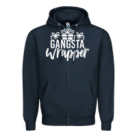 Navy gangsta wrapper Zipper Hoodie - linhVisuals