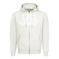Oatmeal Heather gangsta wrapper Zipper Hoodie - linhVisuals