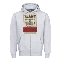 Heather Grey slane irish whiskey Zipper Hoodie - linhVisuals
