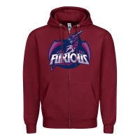 Burgundy bi furious   bisexual Zipper Hoodie - linhVisuals