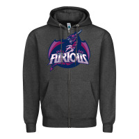 Charcoal Heather bi furious   bisexual Zipper Hoodie - linhVisuals
