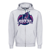 Heather Grey bi furious   bisexual Zipper Hoodie - linhVisuals